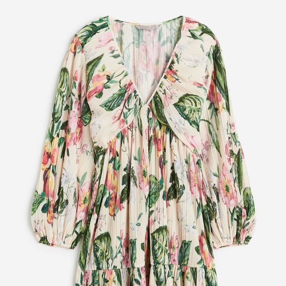 H&M Floral Pleated Dress Size S - Picture 1 of 2